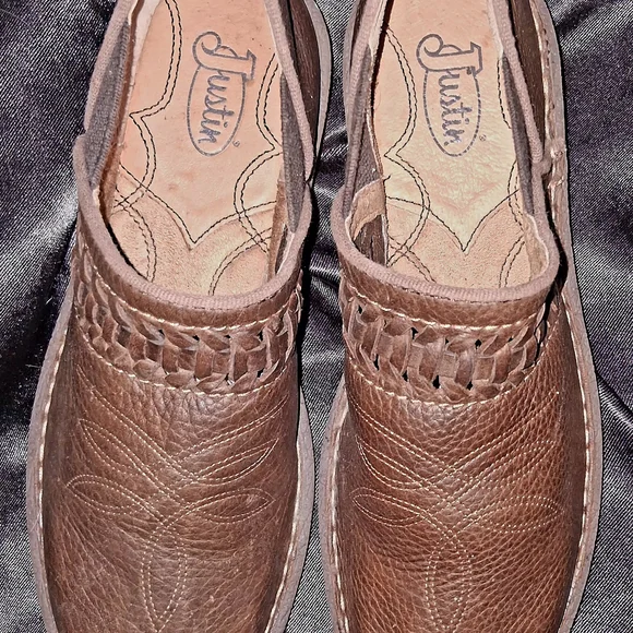 Justin Boots Dark Brown Leather Clogs - Picture 4 of 4